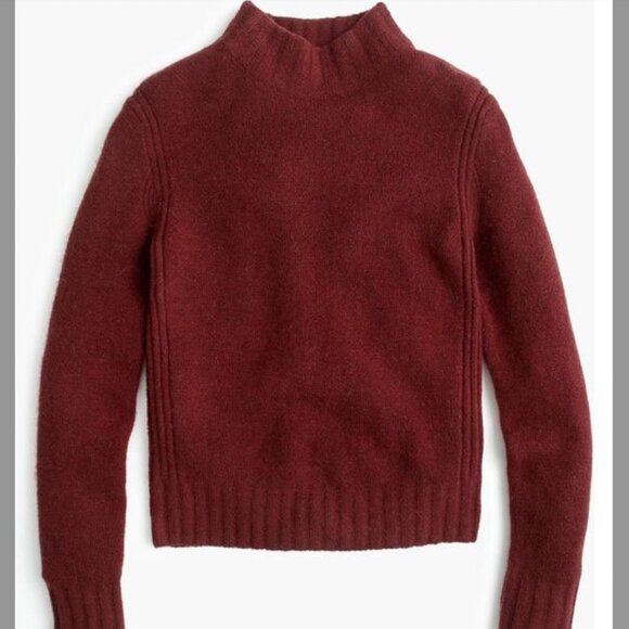 J. Crew Sweaters - Point Sur Burgundy Mockneck Sweater In Supersoft Yarn